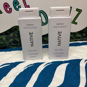 Native Charcoal Body Wash - White Bottle (2-Pack)